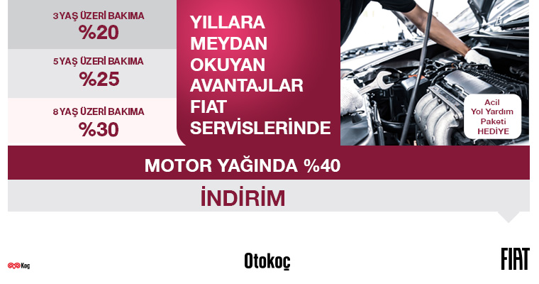 Yıllara Meydan Okuyan Avantajlar Fiat Servisleri'nde
